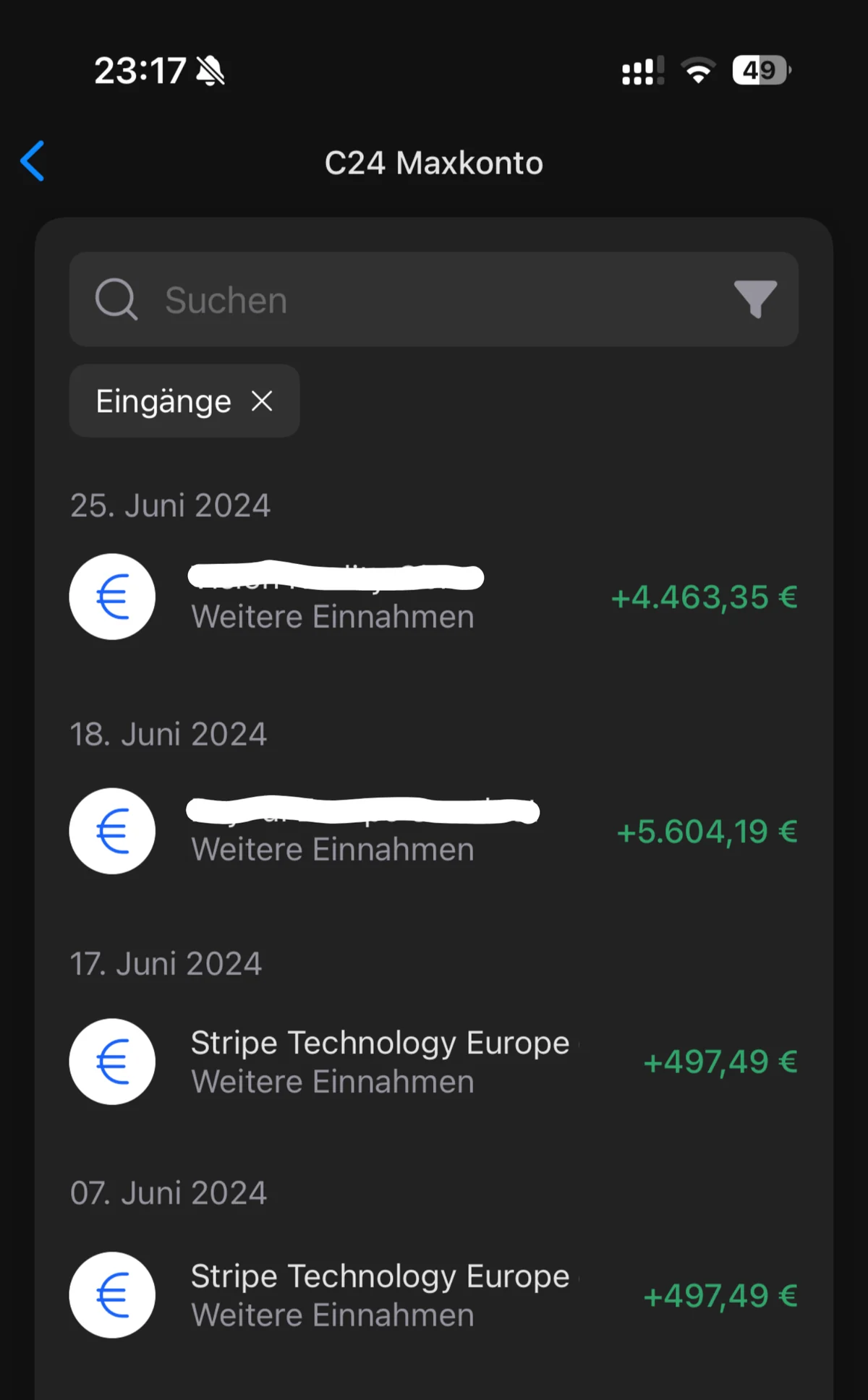 Das erste Mal über 10.000 €